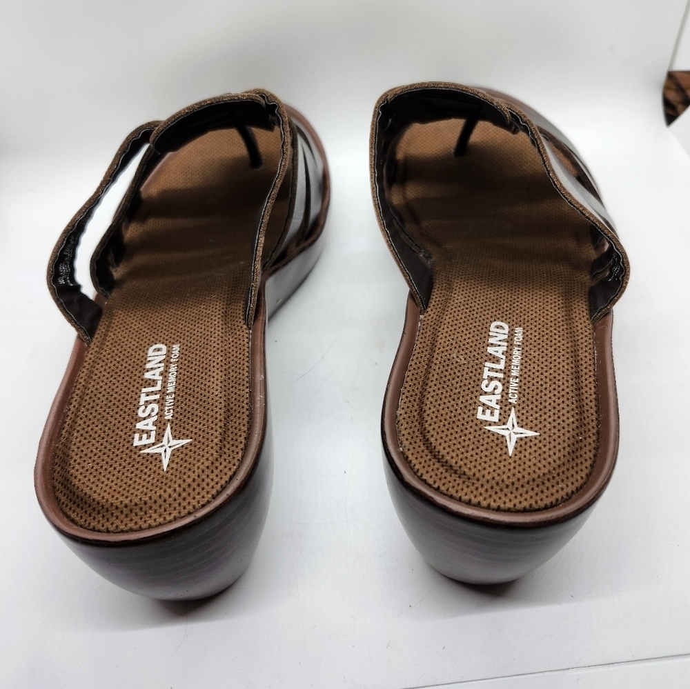 Eastland Brown Leather Sandals NWOT Sz 10W‎ - Picture 3 of 6